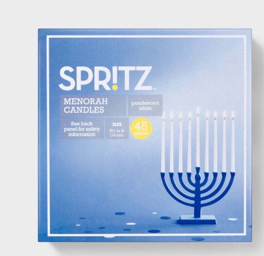 45ct 5.5" Paraffin Wax Unscented Menorah Candles White NIB